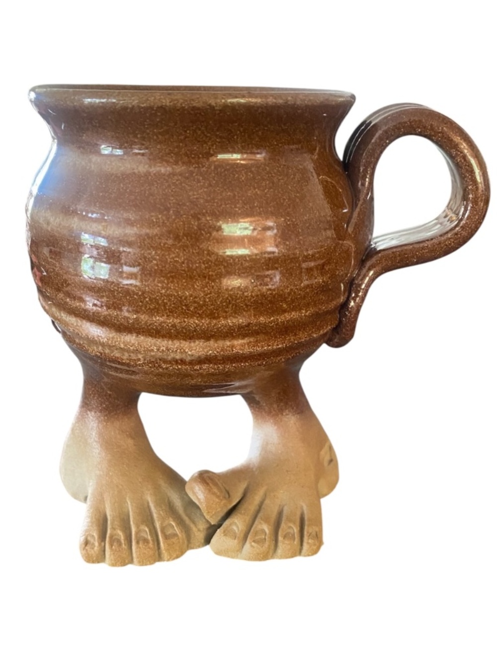 Vintage 80s Muddy Waters handmade pottery footed mug